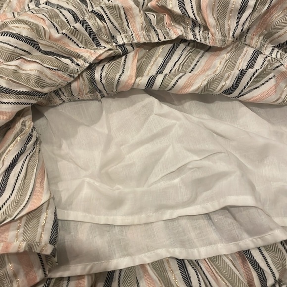 EUC Rare Editions Stripe Sleeveless Belted Dress, White and Grey Combo size 5 - Picture 7 of 9